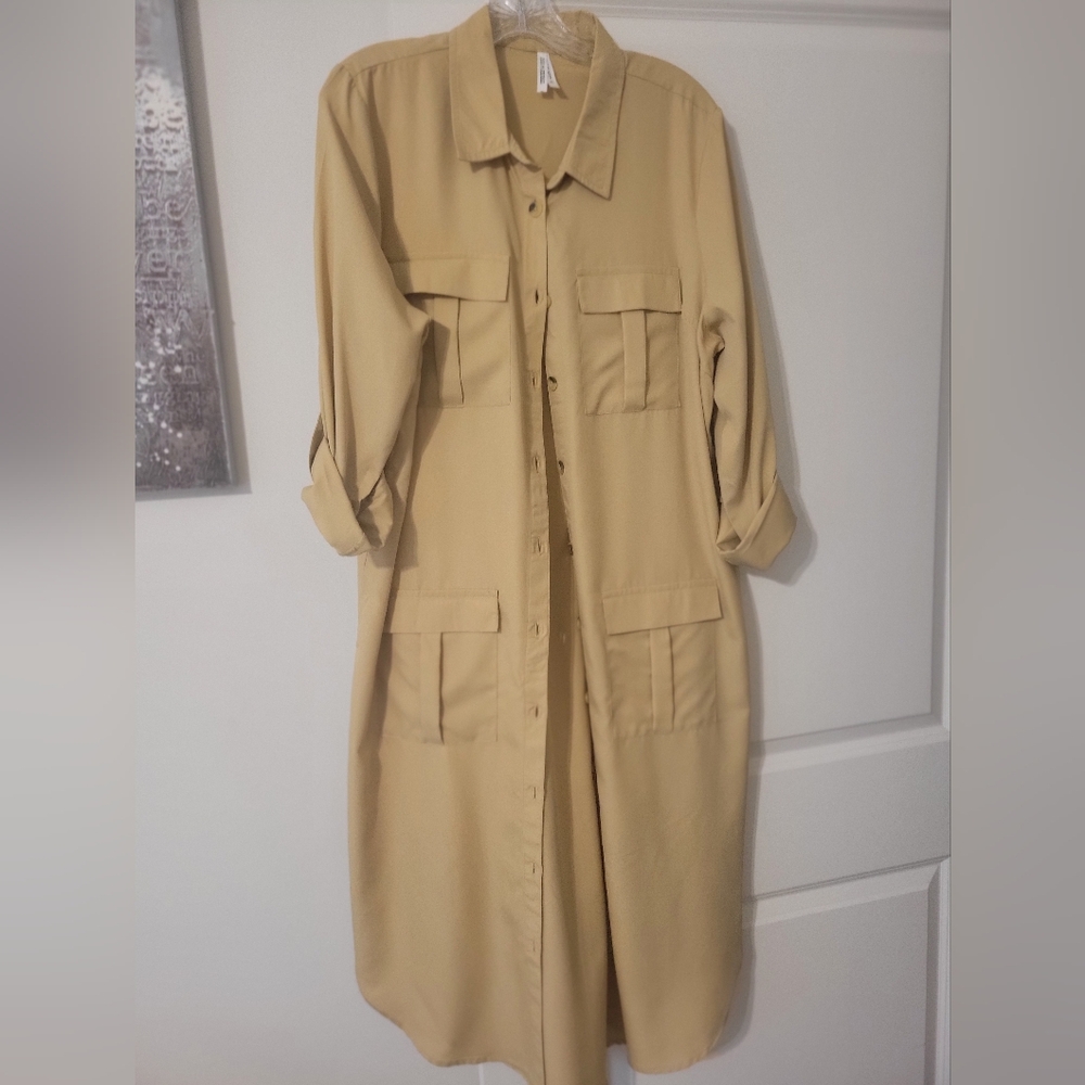 TRULY Tan Cargo Dress Stylish Cotton